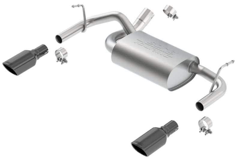 Borla — Borla 12-16 Jeep Wrangler 3.6AT/MT 4WD 2+4DR S/ SQ /RL/AC SR 2.5in, 2in Tip 3.5 sqx8 Black Chrome
Axle-Back System
ExhstSysKt - view 4