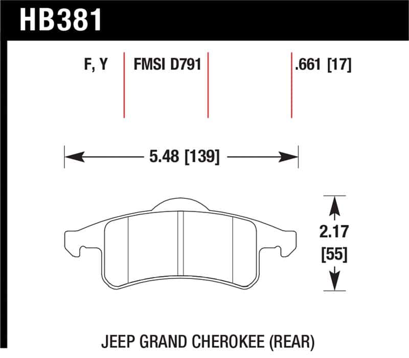 Hawk Performance — Hawk 99-04 Jeep Grand Cherokee LTS Street Rear Brake Pads
Disc Brake Pad - view 3