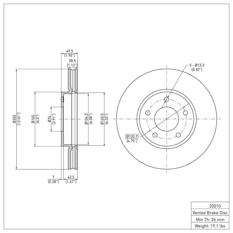 DFC — DFC 97-03 Jaguar Vanden Plas Front GeoSPEC Coated Rotor
DFC Brake Rotor - view 2