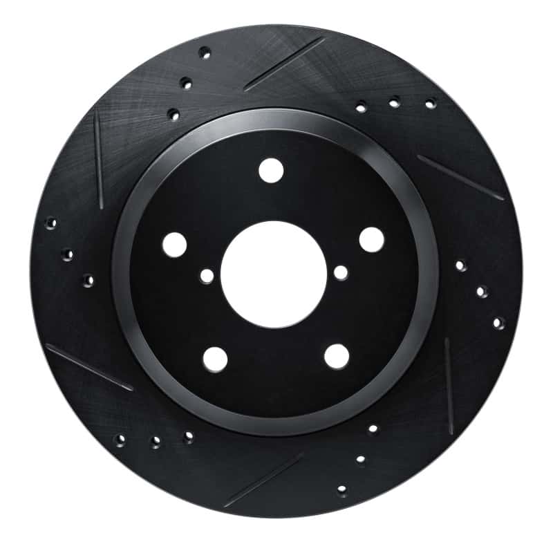 R1 Concepts — R1 -25 Subaru Crosstrek Rear Left Drilled & Slotted Black Brake Rotor
R1 Brake Rotor Drill - view 1