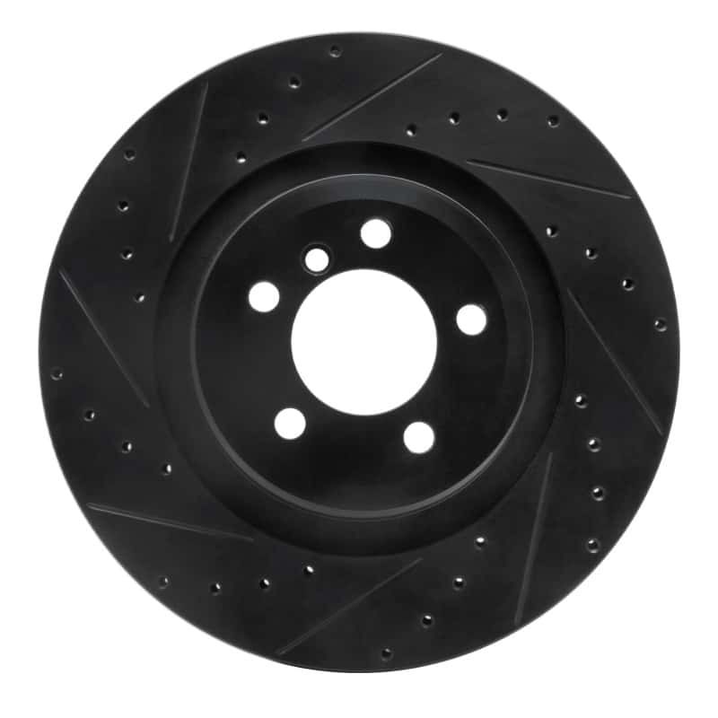 R1 Concepts — R1 07-08 BMW ALPINA B7 Rear Left Drilled & Slotted Black Brake Rotor
R1 Brake Rotor Drill - view 1