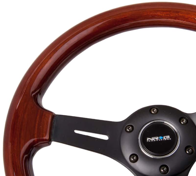 NRG — NRG Classic Wood Grain Steering Wheel (330mm) Wood Grain w/Matte Black 3-Spoke Center - view 3