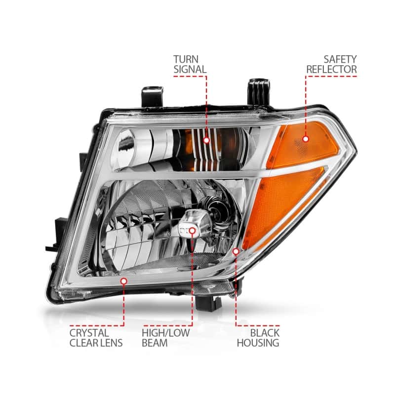 ANZO — ANZO 2005-2008 Nissan Pathfinder Crystal Headlight Chrome Amber (OE Replacement)
Head Light Set
HdLtSet - view 5