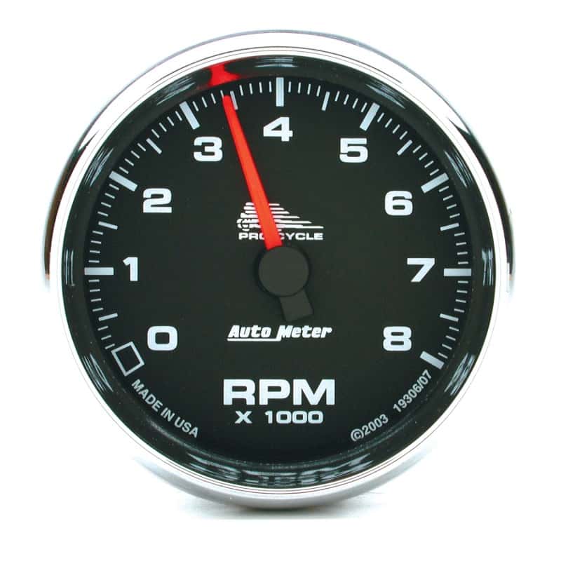 AutoMeter — Autometer Pro-Cycle Gauge Tach 2 5/8in 8K Rpm 2&4 Cylinder Black
3.4" 8KRPM BLK PC - view 2