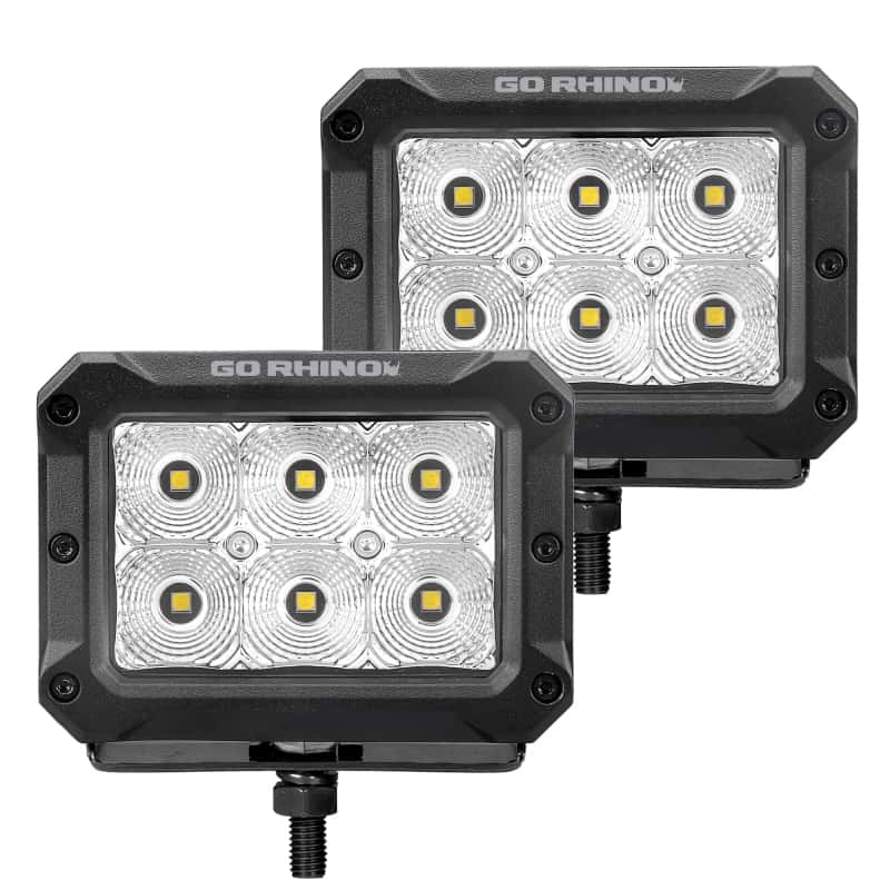 Go Rhino — Go Rhino Xplor Bright Series Rectangle LED Flood Light Kit (Surface/Thread Std Mnt) 4x3 - Blk (Pair)
Bright- Flood Lights - view 1