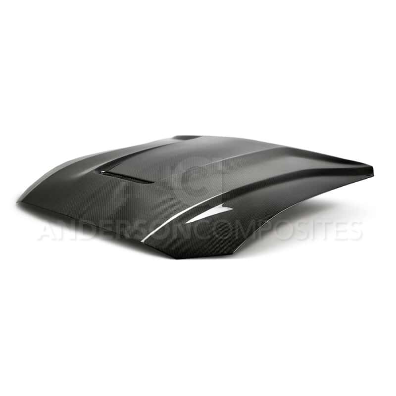 Anderson Composites — Anderson Composites 2018 Ford Mustang Type-GR Double Sided Carbon Fiber Hood - view 3