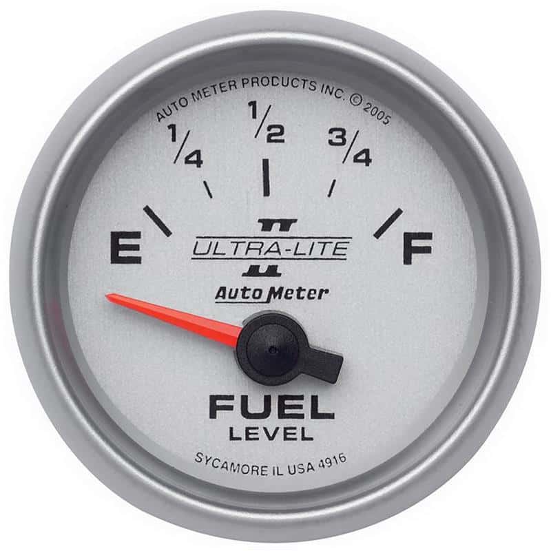 AutoMeter — Autometer Ultra-Lite II 52mm 240-33 OHMS Short Sweep Electronic Fuel Level Gauge
2-1/16" FUEL LEVEL, - view 2