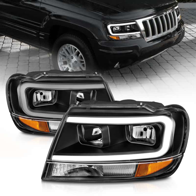 ANZO — ANZO 99-04 Jeep Grand Cherokee Crystal Headlights - w/ Light Bar Black Housing
Head Light Set
HdLtSet - view 2