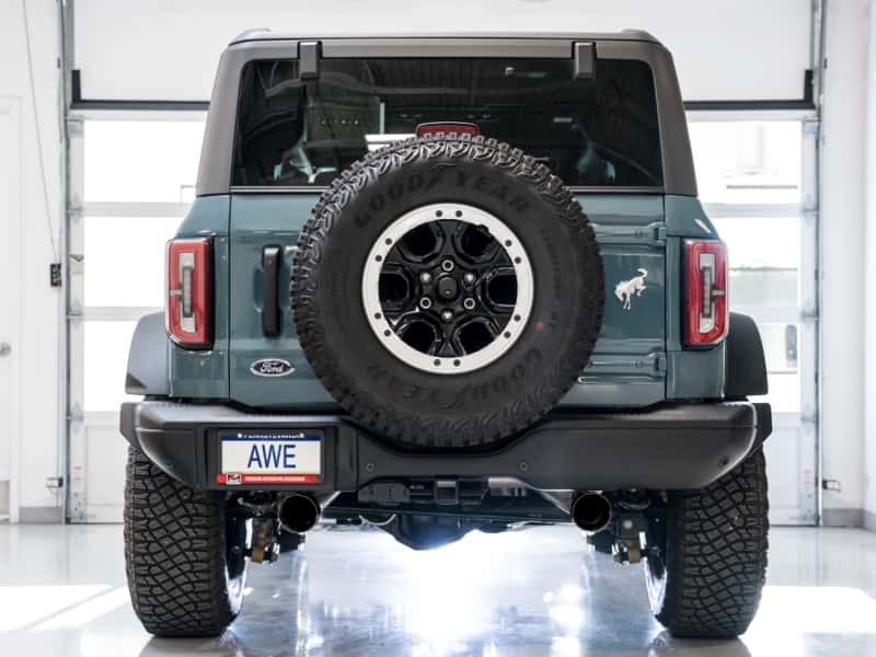AWE Tuning — AWE Tuning 2021+ Ford Bronco 0FG Dual Rear Exit Exhaust w/Diamond Black Tips & Bash Guard
0FG Catback - view 6