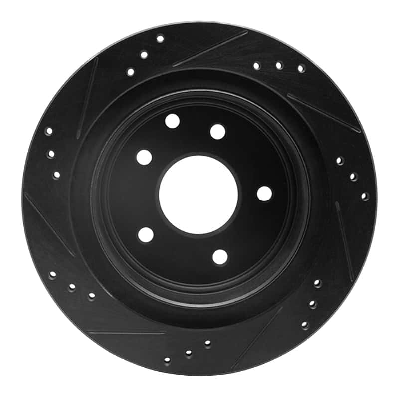 R1 Concepts — R1 02-06 Infiniti Q45 Rear Right Drilled & Slotted Black Brake Rotor
R1 Brake Rotor Drill - view 5