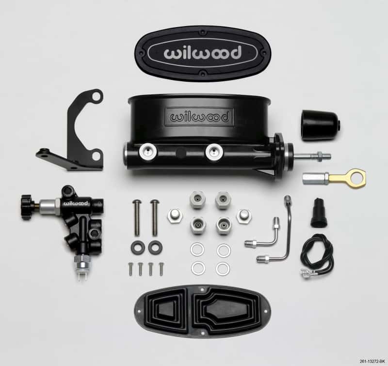 Wilwood — Wilwood HV Tandem M/C Kit w L/H Bracket & Prop Valve - 7/8in Bore Black-W/Push. - Early Mustang
M/C,TANDEM KIT - view 1