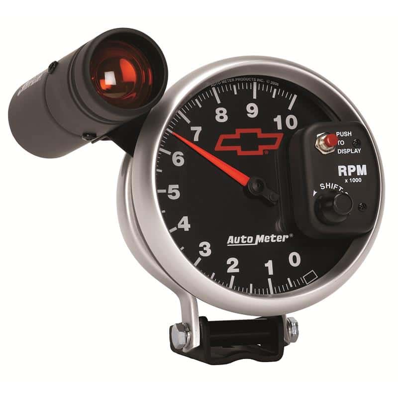 AutoMeter — Autometer GM Bowtie Black 5in 10000 RPM Pedestal Electronic Tachometer w/ Ext Shift Light
5" TACH, 10,000 RPM, - view 6
