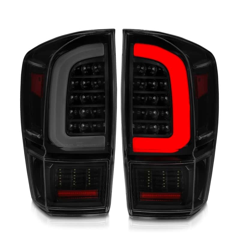ANZO — ANZO 16-21 Toyota Tacoma LED Tail Lights - w/ Light Bar Sequential Black Housing & Smoke Lens
Tail Light Set - view 3