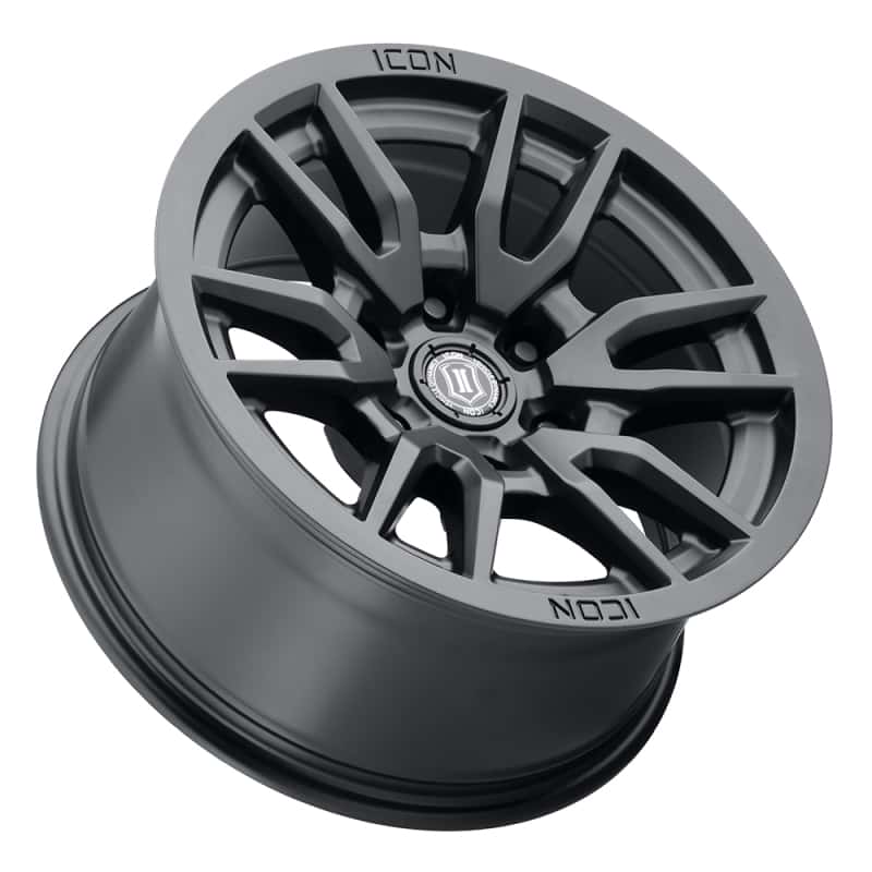 ICON — ICON Vector 6 17x8.5 6x5.5 0mm Offset 4.75in BS 106.1mm Bore Satin Black Wheel
VECTOR 6 WHEEL - view 3