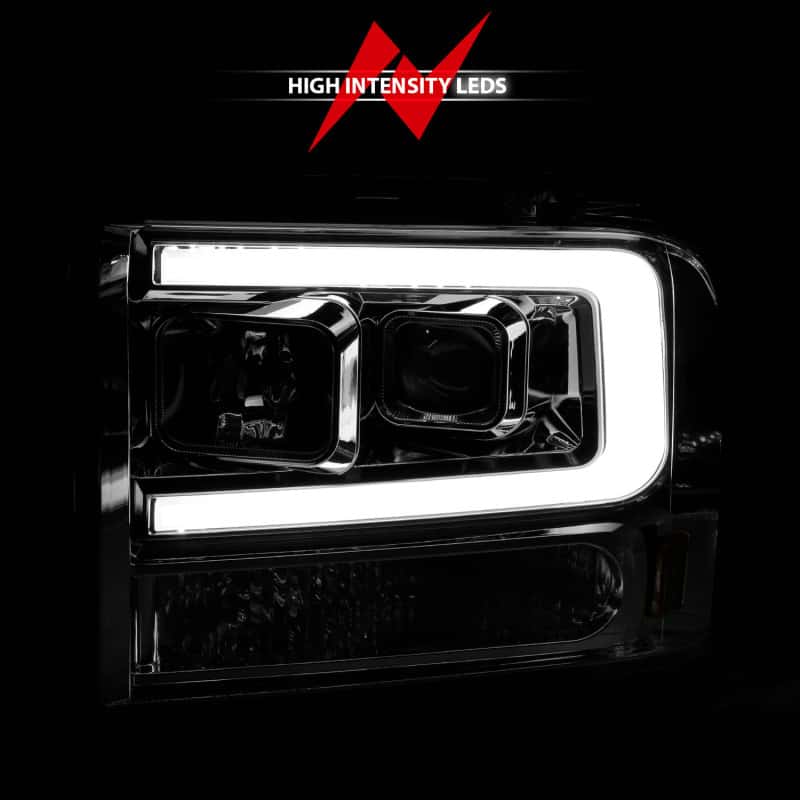 ANZO — ANZO 99-04 Ford F250/F350/F450/Excursion (excl 99) Projector Headlights - w/Light Bar Chrome Housing
Head Light Set
HdLtSet - view 12