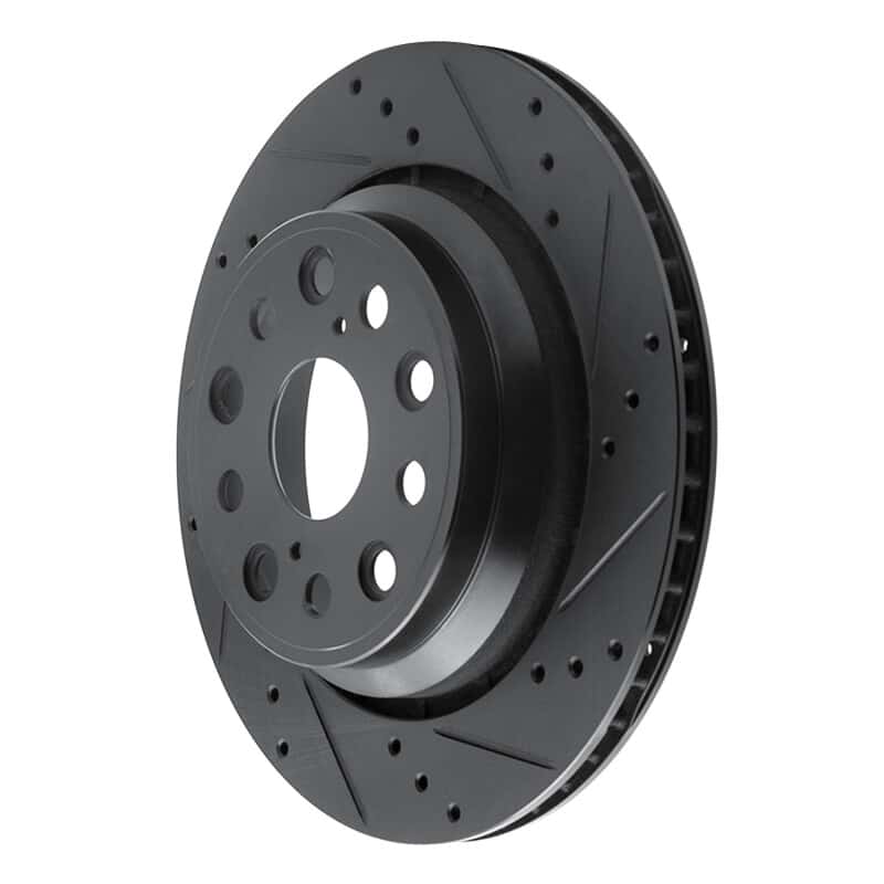 R1 Concepts — R1 07-17 Lexus LS460 Rear Right Drilled & Slotted Black Brake Rotor
R1 Brake Rotor Drill - view 2