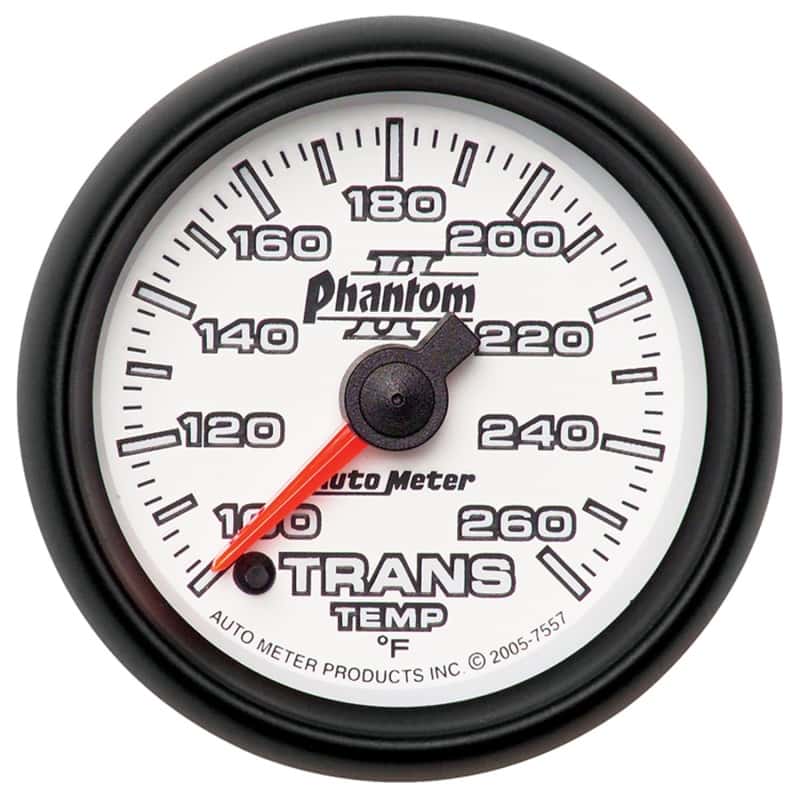 AutoMeter — Autometer Phantom II 52mm Full Sweep Electronic 100-260 Deg F Transmission Temperature Gauge
2-1/16" TRANS TEMP, - view 1