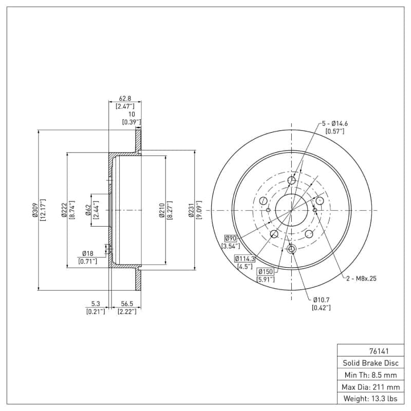 DFC — DFC 10-20 Lexus RX350 Rear GeoSPEC Coated Rotor
DFC Brake Rotor - view 2
