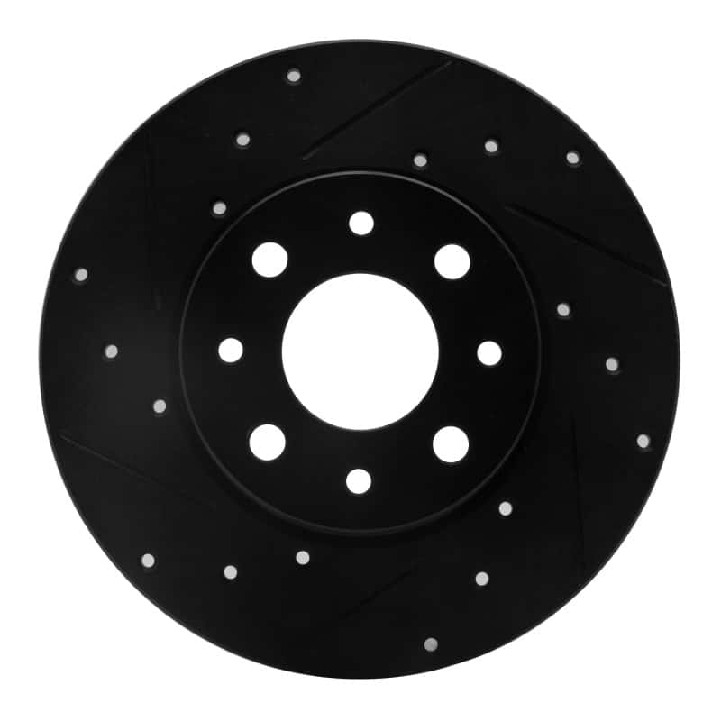 R1 Concepts — R1 13-19 Fiat 500E Rear Left Drilled & Slotted Black Brake Rotor
R1 Brake Rotor Drill - view 1