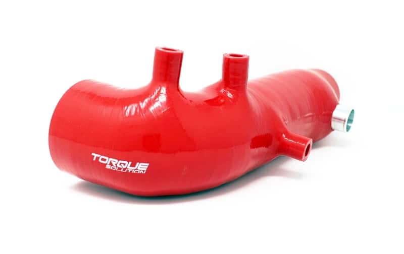 Torque Solution — Torque Solution Turbo Inlet Hose Black: 02-07 Subaru WRX/04-18 STI/05-09 Legacy GT/04-13 FTX - Red - view 1
