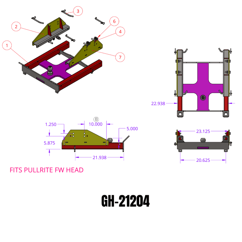GEN-Y Hitch — Gen-Y Advantage 5th Wheel Gooseneck Combo Hitch 25K Towing (Pullrite 5th Wheel Head)
Combo Hitch - view 3