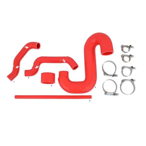 Mishimoto — Mishimoto Subaru 02-07 WRX/04-07 STi Top-Mount Intercooler Kit - Powder Coated Black & Red Hoses - view 4
