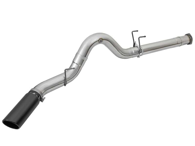 aFe — aFe ATLAS 5in DPF-Back Alum Steel Exhaust System w/Black Tip 2017 Ford Diesel Trucks V8-6.7L (td)
Turbo-Back Exhaust - view 2