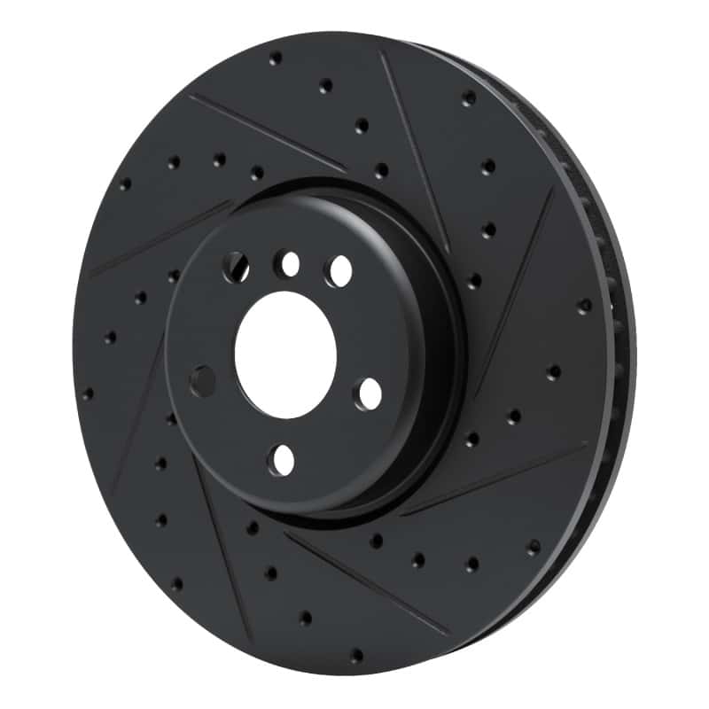R1 Concepts — R1 16-25 BMW 330e Left Front Drilled & Slotted Black Brake Rotor
R1 Brake Rotor Drill - view 2