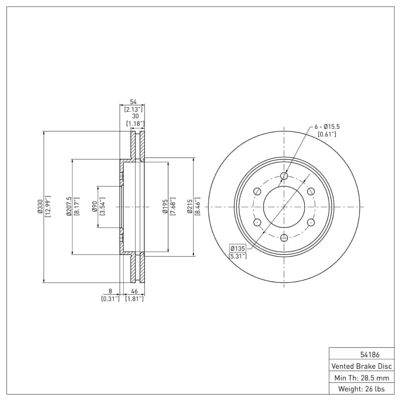 DFC — DFC 04-08 Ford F-150 4WD Front GeoSPEC Coated Rotor
DFC Brake Rotor - view 2