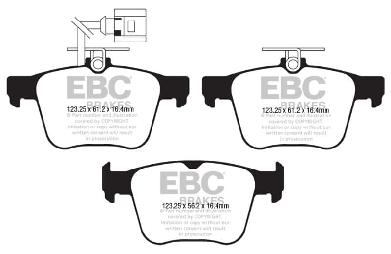 EBC — EBC 2018 Audi TT Quattro Yellowstuff Rear Brake Pads
Disc Brake Pad - view 4