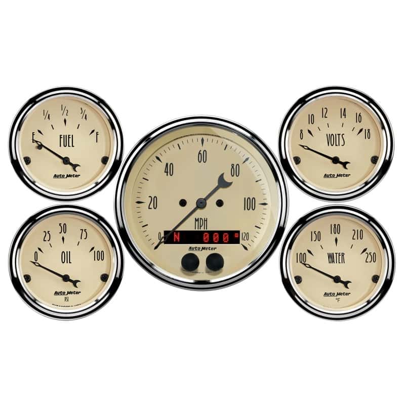 AutoMeter — AutoMeter 3-3/8in & 2-1/16in GPS Speedometer Antique Beige Gauge Kit - 5 Pc
GA KT 5PC GPS SPD AB - view 2