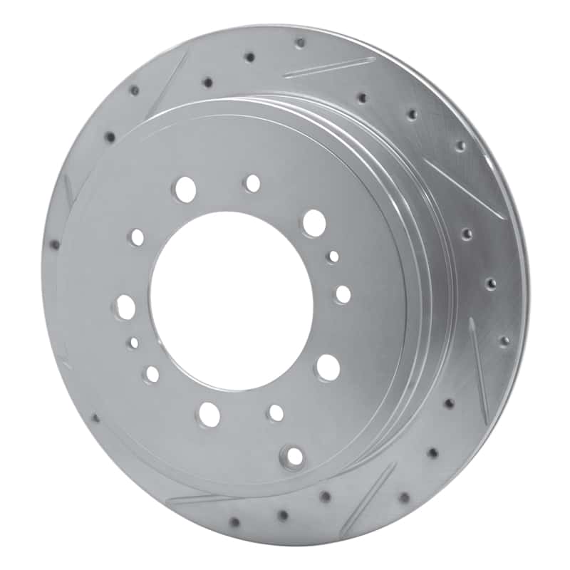 R1 Concepts — R1 17-21 Toyota Land Cruiser Rear Left Drilled & Slotted Silver Brake Rotor
R1 Brake Rotor Drill - view 2