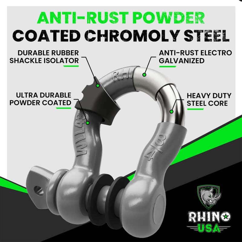 Rhino USA — Rhino USA 3/4In D-Ring Shackle Set (2-Pack)(Gray)
Tow Hook - view 2