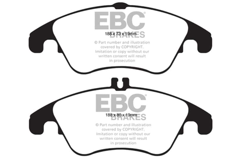 EBC — EBC 12+ Mercedes-Benz C250 Coupe 1.8 Turbo Sport Edition Yellowstuff Front Brake Pads
Disc Brake Pad - view 1