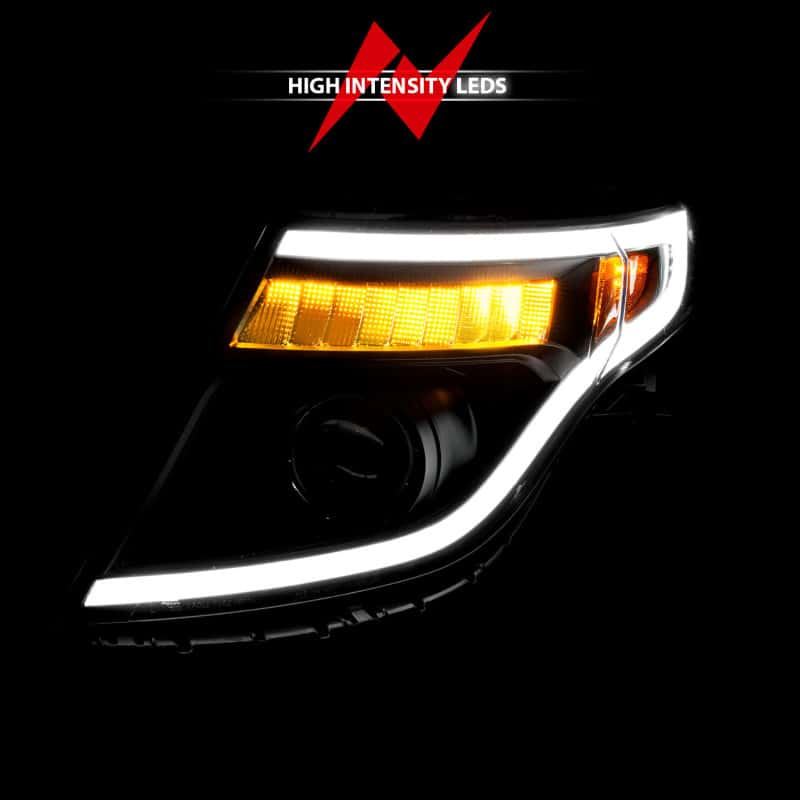 ANZO — ANZO 11-15 Ford Explorer (w/Factory Halogen HL Only) Projector Headlights w/Light Bar Black Housing
Head Light Set
HdLtSet - view 6
