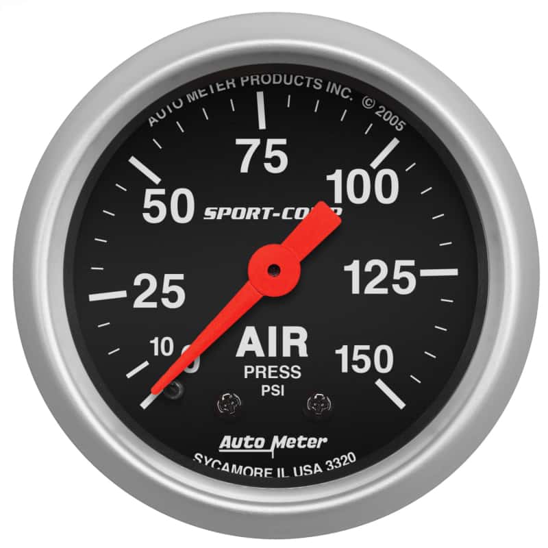 AutoMeter — Autometer Sport Comp 52mm Mechanical Air Pressure Gauge
2" AIR PRESS, 0-150 - view 2