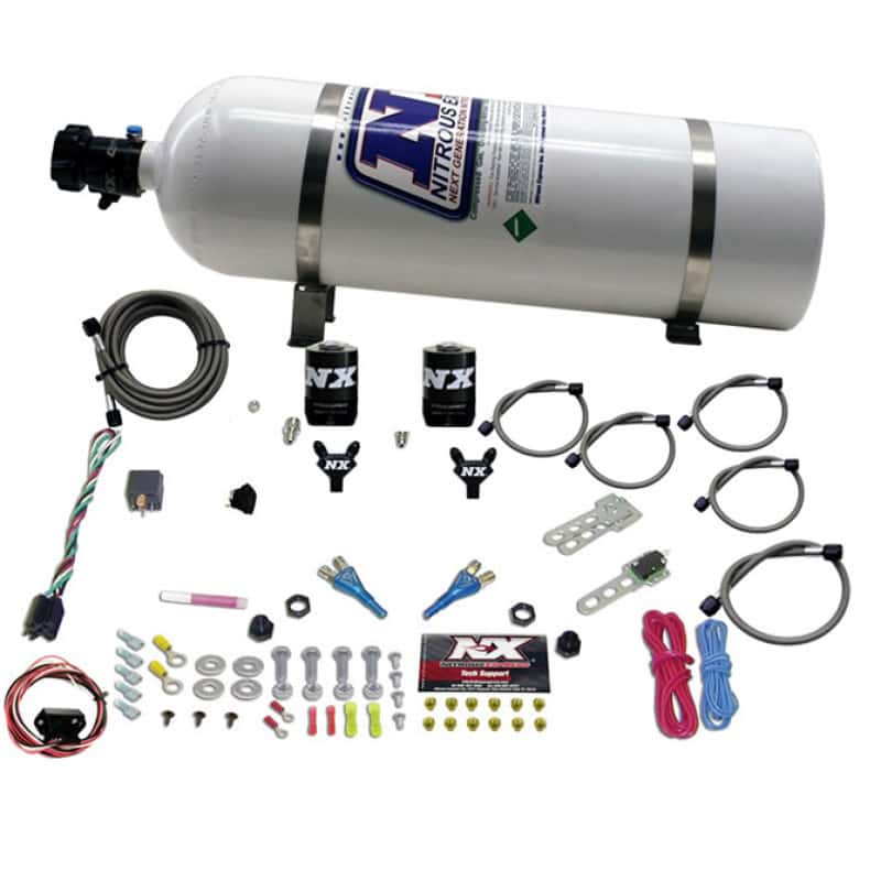 Nitrous Express — Nitrous Express 03-18 Nissan 350Z/370Z Dual Nozzle (35-150HP) w/15lb Bottle
Injection System Kit
N2OSys - view 2