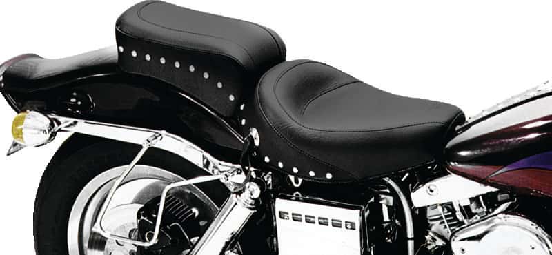 Mustang Motorcycle — Mustang 58-84 Harley FX/FL Standard Touring 1PC Seat w/Studs - Black - view 2
