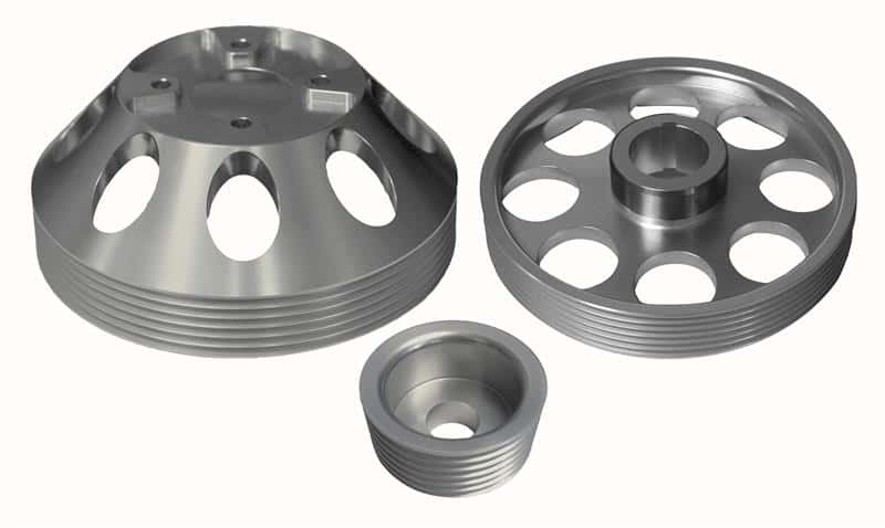 Torque Solution — Torque Solution Lightweight WP/Crank/Alt Pulley Combo (Silver): Hyundai Genesis Coupe 3.8 2010+ - view 2
