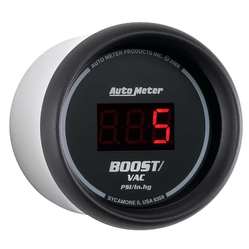 AutoMeter — Autometer Black 52mm 30 In Hg.-Vac./30 PSI Digital Vacuum/Boost Gauge
2-1/16" BOOST-VAC, 3 - view 4