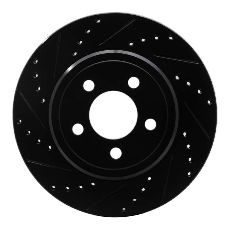 R1 Concepts — R1 05-23 Chrysler 300 Rear Left Drilled & Slotted Black Brake Rotor
R1 Brake Rotor Drill - view 1