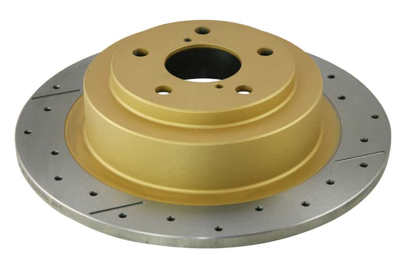 DBA — DBA 03-06 Subaru Baja Rear Street Series Drilled & Slotted Rotor w/Gold Hat
X Street Series
Brake Rotor - view 1
