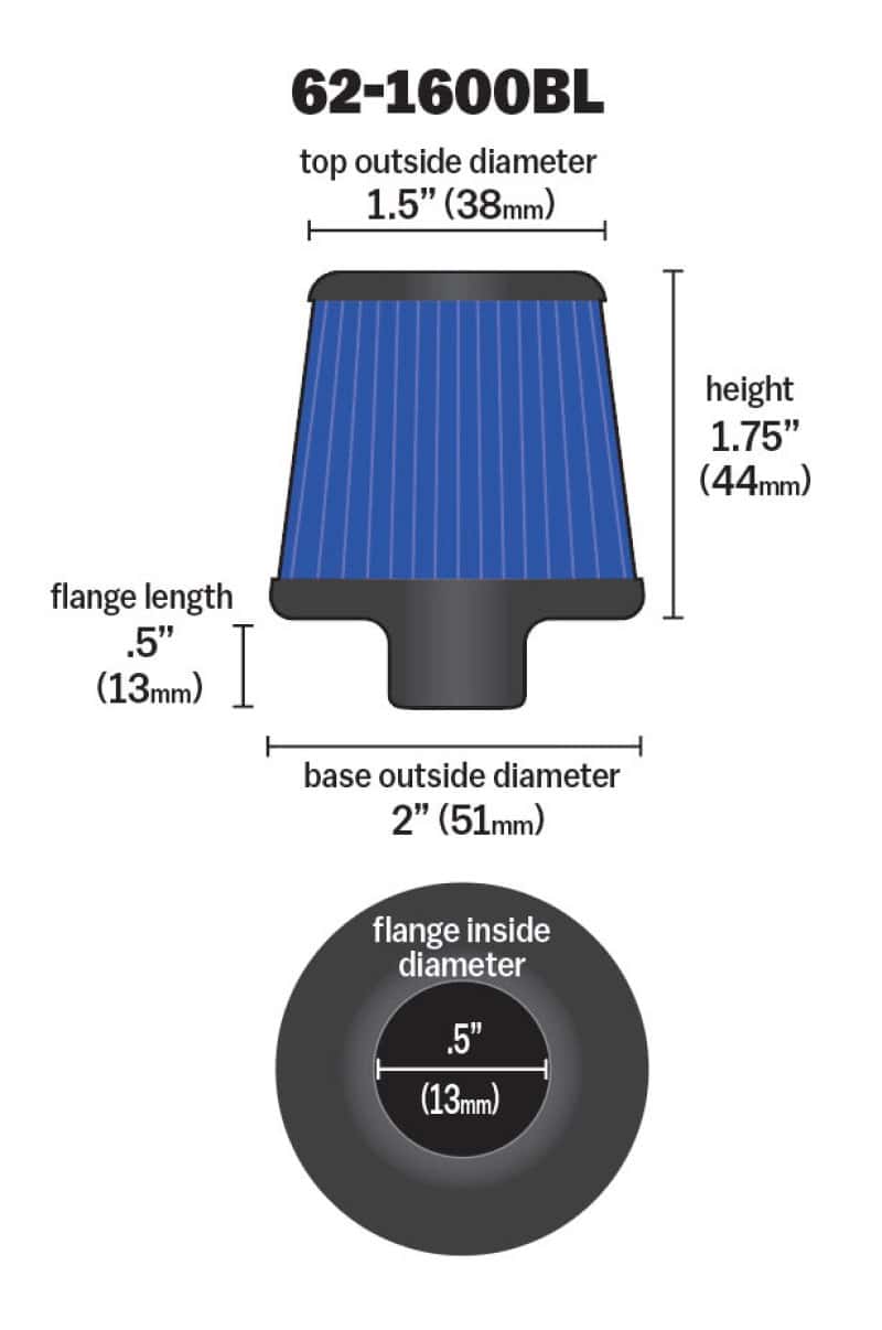K&N Engineering — K&N 2in Base OD x .375in Flange ID x 1.75in H Rubber Base Crankcase Vent Filter - Blue
Vent Air Filter/Brea
Vent Air Filter - view 11