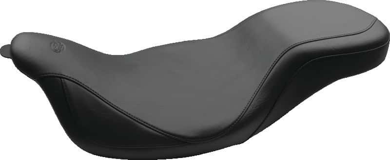 Mustang Motorcycle — Mustang 00-15 Harley Softail Standard Rear Tire Wide Touring 1PC Seat w/Studs - Black - view 3
