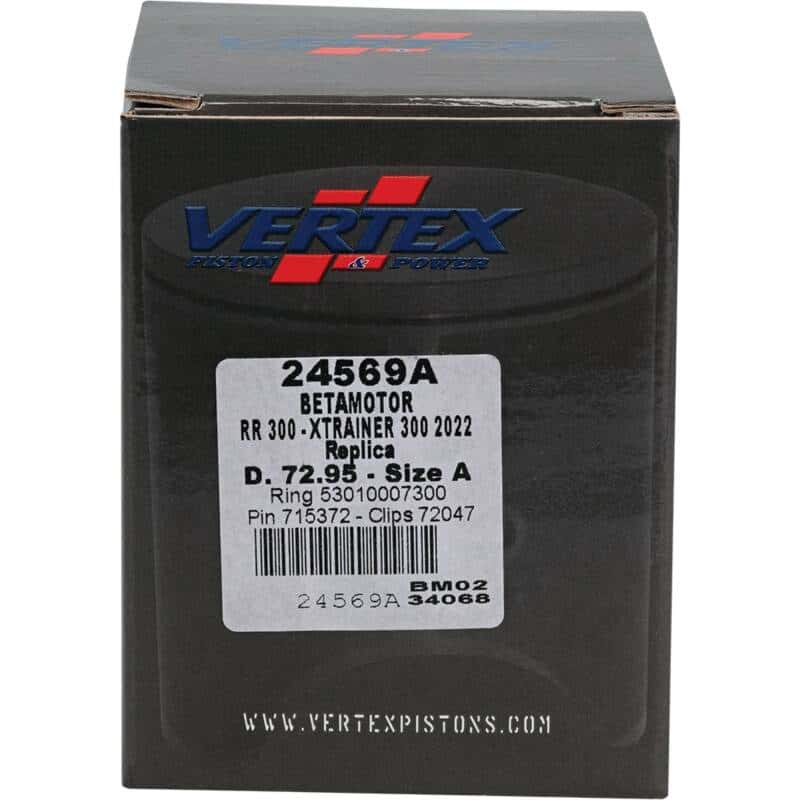 Vertex Pistons — Vertex Piston 22-24 Beta RR 2T 300 300cc Cast Replica Piston Kit - view 4