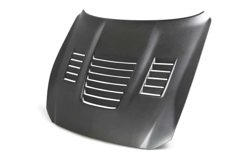 Anderson Composites — Anderson Composites 15-19 Ford Mustang Shelby GT350 Type-CR Double Sided Carbon Fiber Hood - view 2
