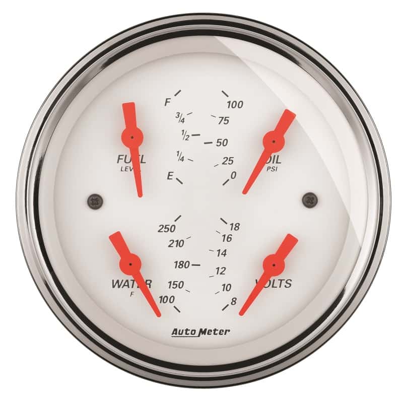 AutoMeter — AutoMeter Gauge Quad 3-3/8in. 0 Ohm(e) to 90 Ohm(f)Elec Arctic White
GA 3.4" QUAD 0-90 AW - view 4