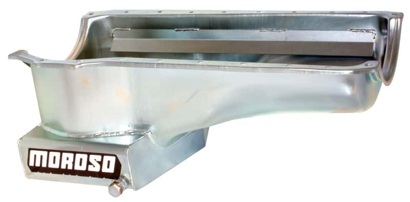Moroso — Moroso Ford 351C/351M (w/Front Sump) Kicked Out Wet Sump 7qt 8in Steel Oil Pan - view 1