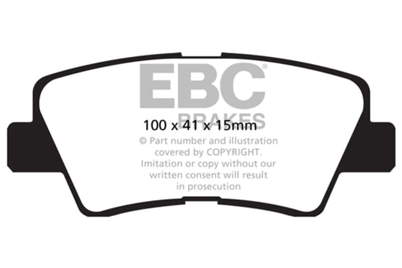 EBC — EBC 09-11 Hyundai Azera 3.3 Ultimax2 Rear Brake Pads
Disc Brake Pad - view 1