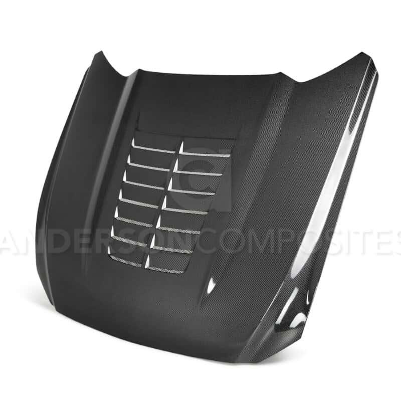 Anderson Composites — Anderson Composites 15-17 Ford Mustang (Excl. GT350/GT350R) Double Sided Type-GT5 Carbon Fiber Hood - view 1